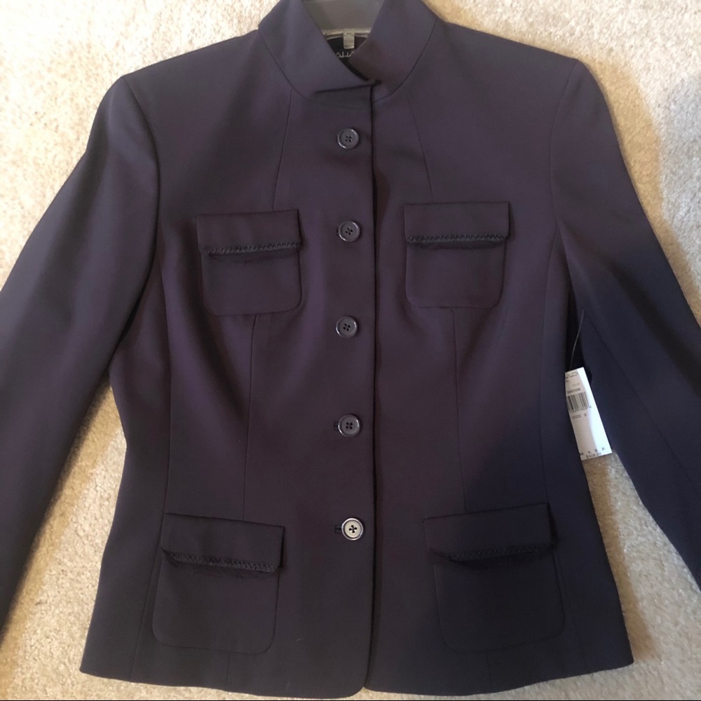 Tahari blazer, deep plum/brown.